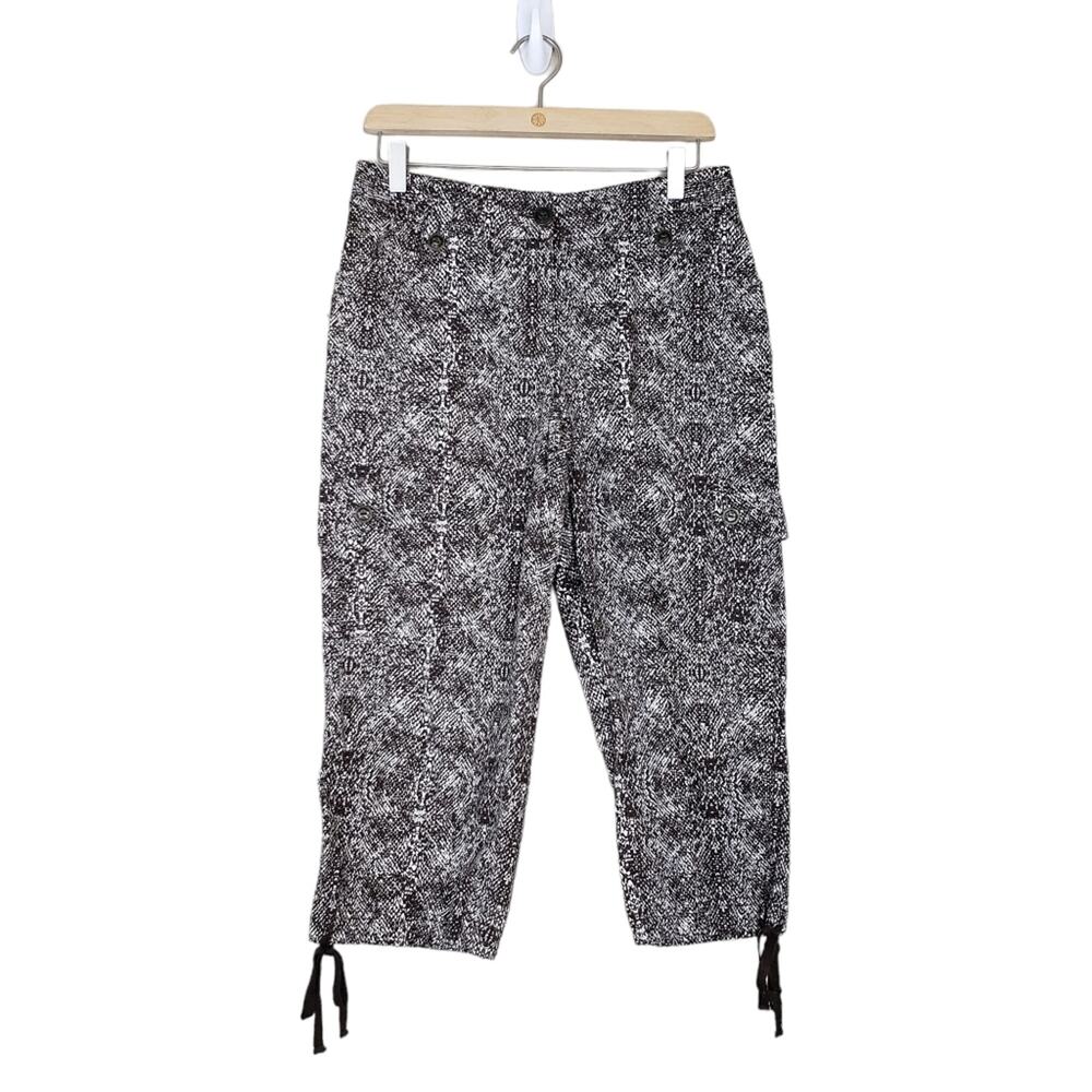 Chico's Womens S Cropped Drawstring Cuff Cargo Pants